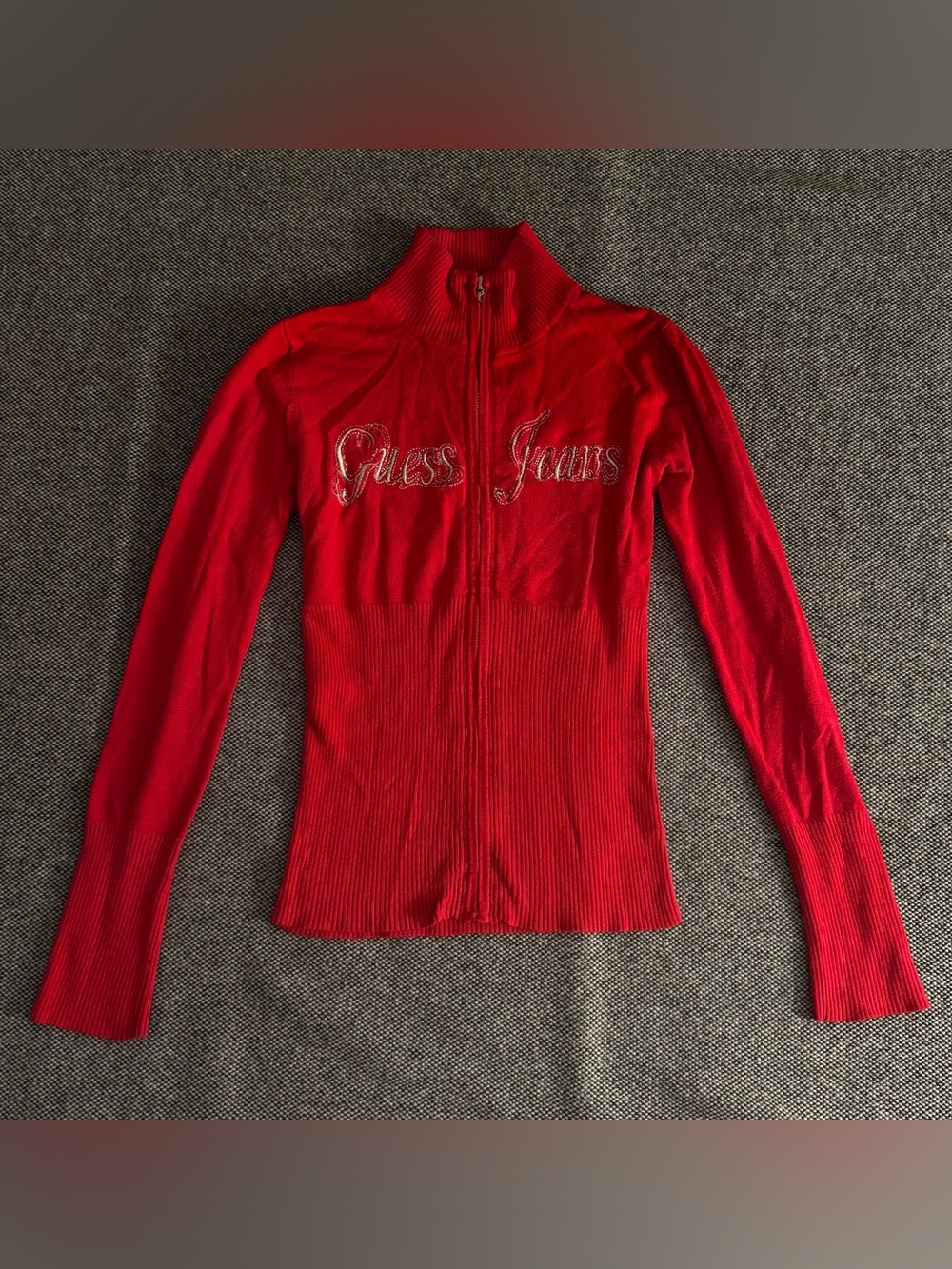 Y2K Guess Jeans Red embroidered Script - Picture 2 of 5